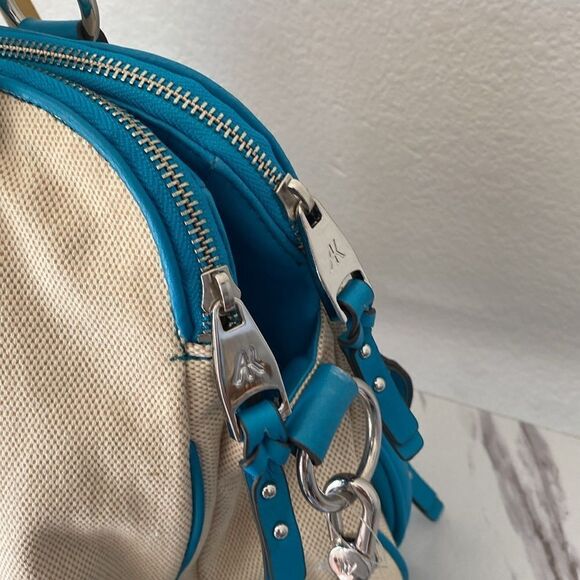 Aimee Kestenberg Canvas Lucy Satchel w/Front Pockets Handbag Bag - Picture 8 of 13